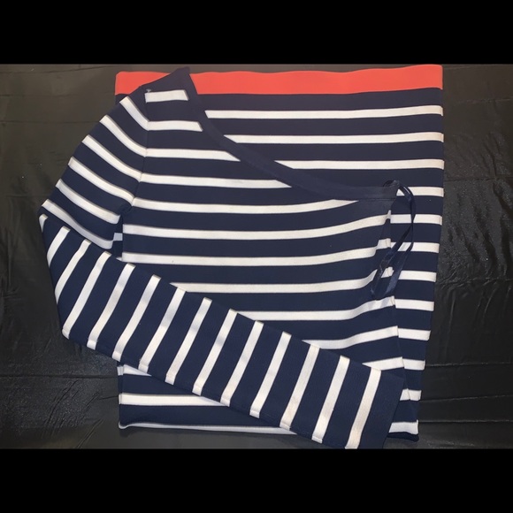 BCBG Bandage Navy Stripe One Shoulder Dress - Picture 5 of 8